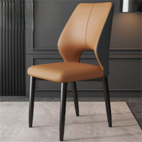 Chaise de salle à manger moderne en cuir PU, pieds en métal – Design ergonomique, imperméable et écologique pour écoles, maisons, bars et salles à manger