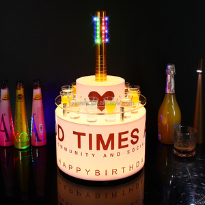 <b>LED</b> Cake-Shaped Shot Glass Holder, 12/24-Hole Luminous Cocktail Cup Display for Nightclub & <b>Bar</b> - Product Image 1