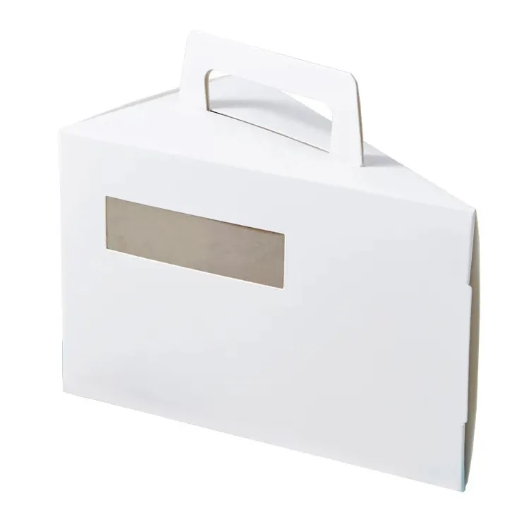 Boîtes à tranches triangulaires en carton blanc pour sandwich recyclable à gâteau avec fenêtre transparente