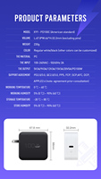 Chargeur mural rapide GaN 100W à 1 port USB-C certifié CB et homologué UL, prise US, pour téléphone portable et ordinateur portable, adaptateur PD Type-C, marque distributeur