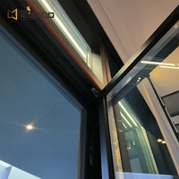 Ventana Abatible y Giratoria de Aluminio con Rotura de Puente Térmico, Franja Decorativa Naranja, Apertura Interior