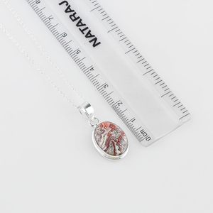 Collar con Colgante Ovalado de Ágata Crazy Lace Natural YASHEE, 18 Pulgadas, Engaste Plateado, Gema Curativa, Regalo Unisex - Product Image 4