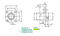 Connecteur circulaire de spécification militaire D38999/MIL-DTL-38999 II MS27508 à 13 positions, mâle à bride carrée, femelle à sertir MS27508E10B35S/P