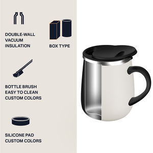 Mug à café isotherme en acier inoxydable à double paroi avec logo personnalisé - Product Image 4