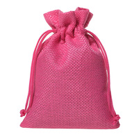 Haute qualité recyclé cosmétique moyen Jute corde poignée lettre motif cordon sac Inva-lin Logo personnalisé pochette en lin