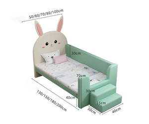 Letto Componibile in Legno Massello per Bambini con Bordo Allargato e Letto Piccolo con Ringhiera per Ragazzi e Ragazze - Product Image 3
