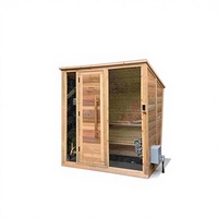 Poêle de sauna extérieur en bois de pruche massif, alimenté par prise 110/220-240/380V, garantie 1 an, design graphique postmoderne imprimé au laser