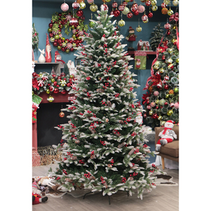 Thiết kế mới đôi màu PE + PVC hỗn hợp cây với Red Berry và thông NÓN trang trí - Product Image 2