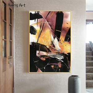 100% fait à la main abstraite peinture à l'huile <span class=keywords><strong>toile</strong></span> Style moderne coloré qualifié <span class=keywords><strong>peintre</strong></span> Art pour chambre décor accrocher peinture - Product Image 6