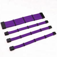 Kit de câble d'alimentation modulaire avec peignes, Atx 24 broches, pour CPU, carte graphique Pcie 8 broches, 6 + 2 broches tressées