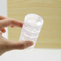 Boîte de rangement ronde en plastique transparent empilable à 5 6 couches avec couvercles à vis pour perles artisanat petits articles bijoux