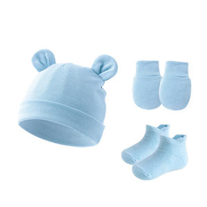 Chapeau <span class=keywords><strong>Mickey</strong></span> double couche <span class=keywords><strong>de</strong></span> style européen américain pour tout-petit, chaussettes antidérapantes, ensemble <span class=keywords><strong>de</strong></span> <span class=keywords><strong>gants</strong></span> anti-rayures pour enfants <span class=keywords><strong>de</strong></span> 0 à 1 an - Product Image 3
