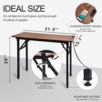 Mesa plegable multifunción con 2 tomas de corriente y puertos de carga USB 2.1A Mesa plegable moderna