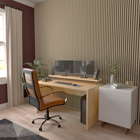 Akupanel prévention des incendies placage de chêne naturel latte acoustique panneaux muraux en bois insonorisation lattes de bois MDF décoration murale