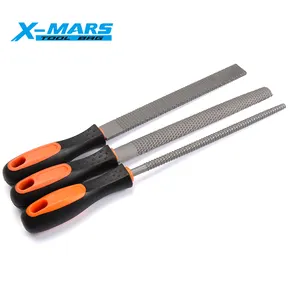 X-mars High Carbon Steel Metal File Rubber Soft Handle Quality 3Pcs Steel File Set