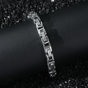 Hot Selling Personalized Simple Stainless Steel Geometric Chain <b>Bracelet</b> Hiphop Punk Fashion Unisex's <b>Bracelet</b> Wholesale Jewelry - Product Image 1