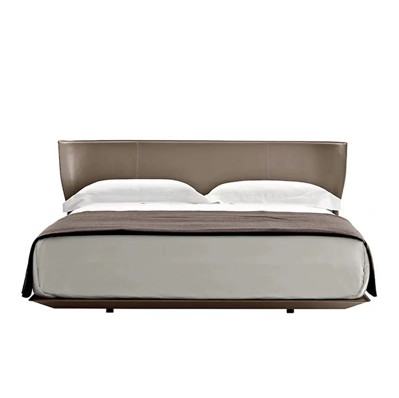 Italiaanse Hot Sale Alys Hangbed Hotel Deluxe Suite Bedden Modern Eenvoudig Metalen Frame Zadelleren Bed