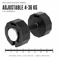 Haltères réglables à visser rapide, de 4 à 36 kg, design dodécagonal, enquêtes de 2 kg, fabricant d'haltères avec logo personnalisé OEM