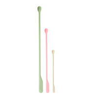 Ensemble de spatules cosmétiques en silicone rouge pour maquillage avec logo gratuit Petit échantillon de mélange Sculpture DIY Grattoir à pot Cuillère à crème longue à double tête