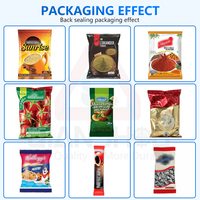 Machine d'emballage verticale automatique multifonctionnelle pour sachets de 30g et 50g de cacahuètes enrobées, avec scellage arrière