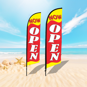 Bendera bulu cetak kustom untuk iklan acara satu/dua sisi untuk agen perjalanan promosi pantai langsung dari pabrik - Product Image 4