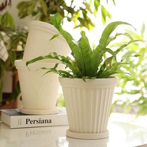 Pot de jardin d'intérieur/extérieur en céramique, pot à plantes succulentes moderne, pot décoratif pour balcon, pots en terre cuite blanche, directement de l'usine - Product Image 5