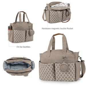 Nuova Borsa Portatile a Tracolla per Mamma in Poliestere Impermeabile con Stampa Geometrica per Viaggi e Attività all'Aperto - Product Image 6