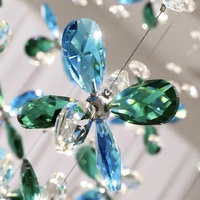 Lustre en cristal LED en laiton antique doré de luxe Pupu Rococo, style européen, grande taille, commande par interrupteur pour utilisation hôtelière