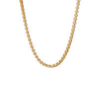Chaînes de perles carrées en acier inoxydable de 3mm pour hommes Argent Or Noir Collier Pendentif Chaîne Bijoux Findings