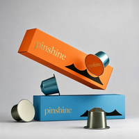 Boîte cadeau en carton pour capsules de café personnalisées, avec couvercle rabattable, logo imprimé, revêtement mat givré