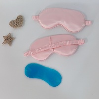 Masque de sommeil personnalisé en fausse soie avec compresse chaude/froide, masque oculaire en soie satinée ultra doux avec sangle élastique