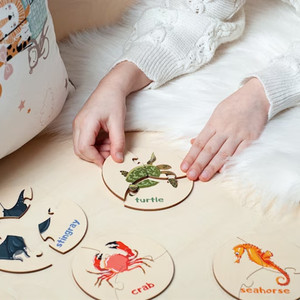 Trẻ em bằng gỗ của giáo dục câu đố cho trẻ <span class=keywords><strong>2</strong></span> tuổi Montessori câu đố đồ chơi bằng gỗ THẺ FLASH - Product Image 2