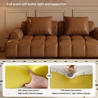 Retro-Stil Katzenkratz-PU-Ölwachsleder-Puff-Sofa-Set, Schwamm, geradlinig, amerikanischer Stil, modulares Sofa mit Kissenrücken, beweglich