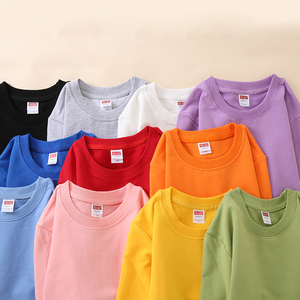 Felpa per Bambini a Prezzo di Fabbrica, Pullover in Cotone a Maniche Lunghe per Ragazzi e Ragazze, Maglietta Tinta Unita con Collo Rotondo per Primavera e Autunno - Product Image 5