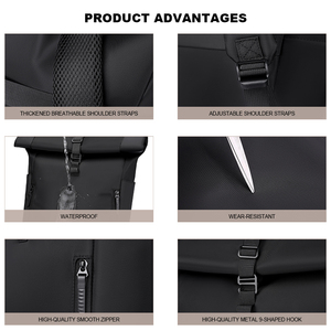 Wholesale Rolltop Laptop <strong>Backpack</strong> Waterproof Nylon Fashion Travel Mochilas Casual Sport College School Bags <strong>for</strong> Boy Girl - Product Image 3