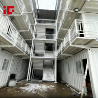 Maison préfabriquée modulaire à 4 étages, appartement en kit, dortoir, maison préfabriquée en conteneur avec fonctionnalité résistante à la neige