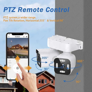 Mới ngoài trời ống kính kép 180 độ góc rộng 4MP wifi an ninh máy ảnh ai phát hiện chuyển động hai cách âm thanh CCTV <span class=keywords><strong>Camera</strong></span> - Product Image 6