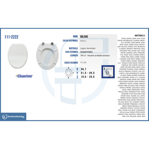 Copriwater Universale Moderno Design Milano, Sgancio Rapido, Chiusura Ammortizzata, Stile Europeo, in Plastica Urea, con Telecomando - per Bagno - Product Image 2