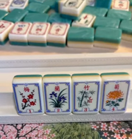 Mahjong américain d'esthétique orientale, ensemble de mahjong américain de luxe moderne pliable et portable, tuiles en acrylique pour les jeux de casino