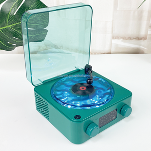 Projecteur de sons naturels rétro avec <span class=keywords><strong>platine</strong></span> <span class=keywords><strong>vinyle</strong></span>, bruit blanc, vagues océaniques, haut-parleur Bluetooth, horloge de chambre et lumière <span class=keywords><strong>d</strong></span>'ambiance - Product Image 4