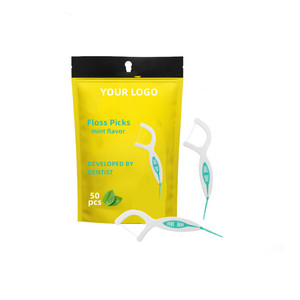 Cure-dents et fil dentaire 2 en 1, saveur menthe, marque privée, produit d'hygiène bucco-dentaire en plastique, nettoyage efficace, cure-dents et fil dentaire - Product Image 5