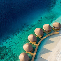 Bali Palapa Huts Techo Paneles de paja de plástico Hojas de techo de bajo costo por metro cuadrado Diseño tradicional para Hotel Tiki Bar