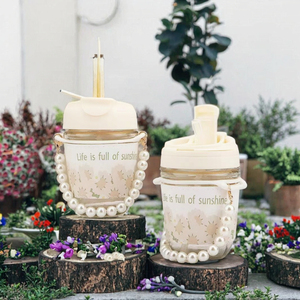 แก้วน้ำดูดสองหัวลายมุก ดีไซน์ใหม่ ขนาด 350 มล. แก้วกาแฟพกพา เหมาะเป็นของขวัญโฆษณา ใช้ได้ทุกวันที่บ้าน ที่โรงเรียน - Product Image 2