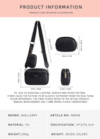 Baellerry Bolsos Cruzados de Moda para Mujer, Bolsos Portátiles de Hombro para Mujer Modernos, Bolsas para Teléfono de Gran Capacidad, Piel Sintética con Cadenas y Cremallera