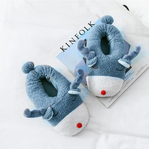 Toboggans d'intérieur animaux mignons personnalisés pour dames pantoufles ours en peluche doux avec fourrure pour l'hiver maison chambre à coucher - Product Image 6