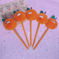 Oranje Pom Pom Balpen Cartoon Stijl Gepersonaliseerde Fruitontwerp Balpen