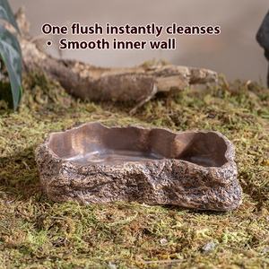 Bol à nourriture et bol d'eau pour <span class=keywords><strong>reptiles</strong></span> avec un design en forme de roche, adapté au bain et à l'alimentation de divers types de <span class=keywords><strong>reptiles</strong></span> - Product Image 3