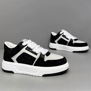 Nouvelles baskets décontractées pour hommes 2026, style luxe léger, ornées de strass étincelants et de cristaux, à lacets - Product Image 2