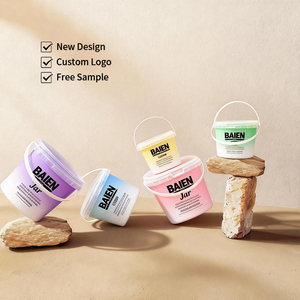 Suministro <span class=keywords><strong>de</strong></span> Fábrica: Tarros <span class=keywords><strong>de</strong></span> Plástico Transparente <span class=keywords><strong>de</strong></span> Grado Alimenticio 1L-5L, Cubos con Asas y Tapas, Colores Personalizados, Impresión <span class=keywords><strong>de</strong></span> Logotipo, Contenedor <span class=keywords><strong>de</strong></span> PP para Uso con Crema - Product Image 1