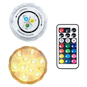 Tauchlicht 10 LED-RGB-Lampe mit Fernbedienung batteriebetriebenes wasserdichtes Akzentlicht für Aquarium Teich Schwimmbad Garten